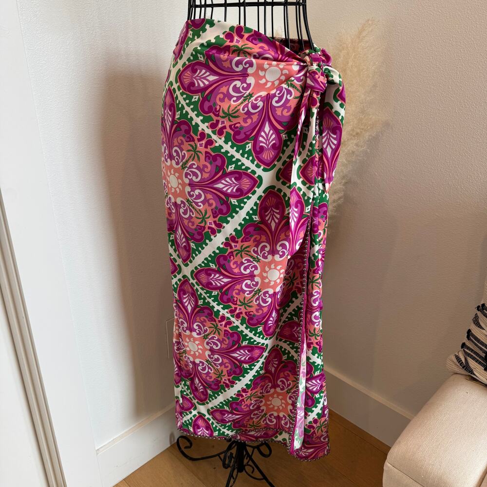 House of Harlow 1960 Pink and Green Maxi Skirt